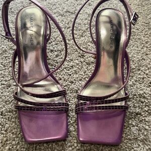 Marc Fisher Purple Zalay Strappy Heels